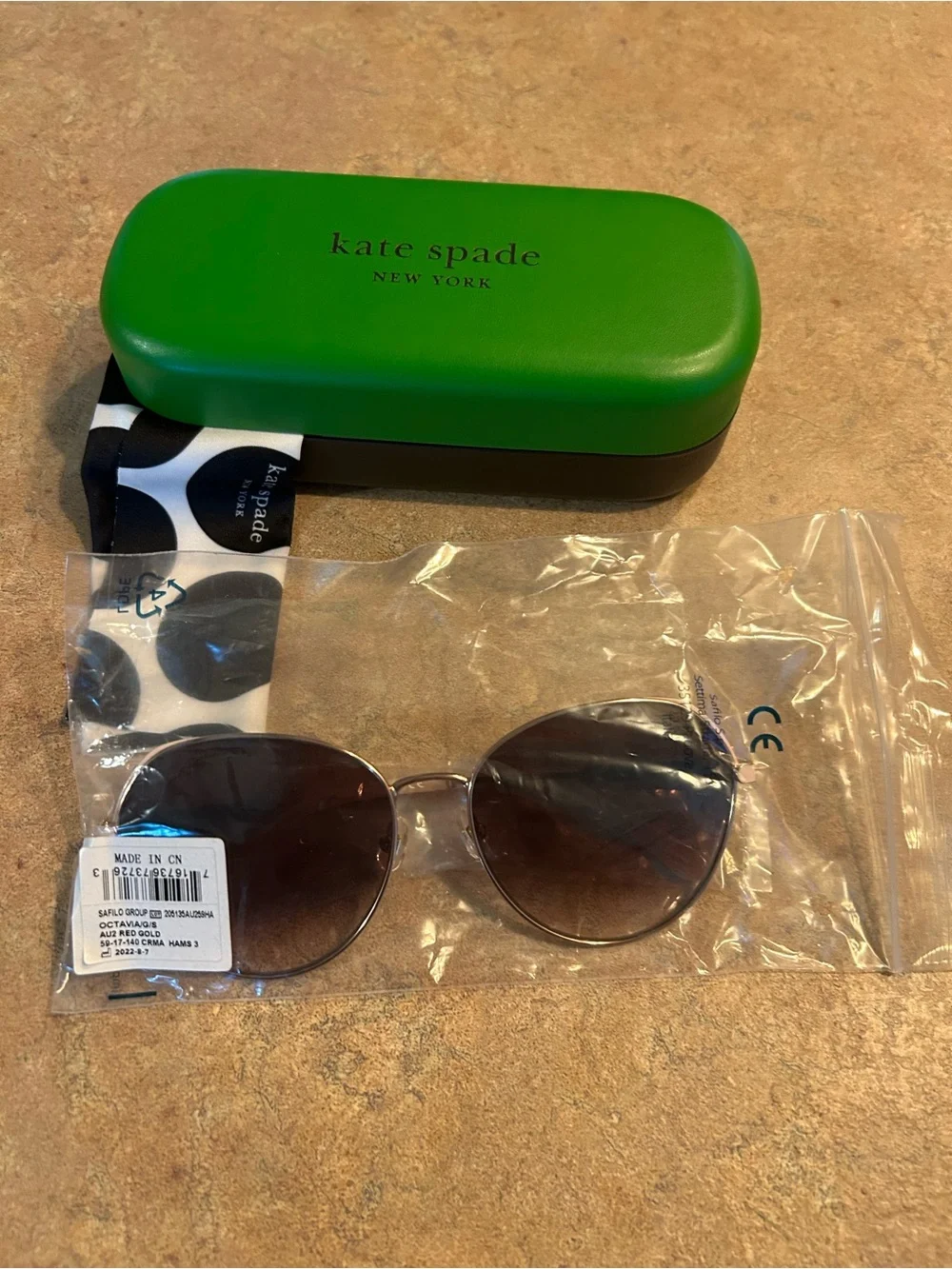 kate spade Silver Metal Sunglasses with Brown Gradient Lenses